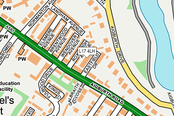 L17 4LH map - OS OpenMap – Local (Ordnance Survey) L17 4LH map - OS OpenMap – Local (Ordnance Survey)