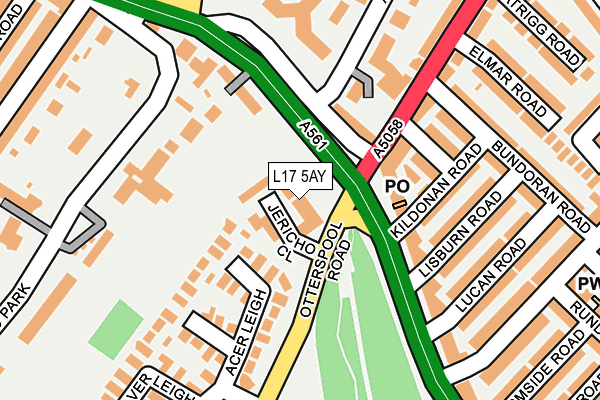 L17 5AY map - OS OpenMap – Local (Ordnance Survey) L17 5AY map - OS OpenMap – Local (Ordnance Survey)