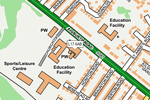 L17 6AB map - OS OpenMap – Local (Ordnance Survey) L17 6AB map - OS OpenMap – Local (Ordnance Survey)