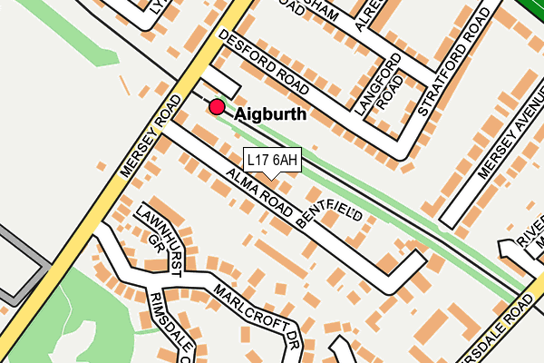 L17 6AH map - OS OpenMap – Local (Ordnance Survey) L17 6AH map - OS OpenMap – Local (Ordnance Survey)
