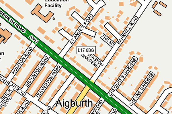 L17 6BG map - OS OpenMap – Local (Ordnance Survey)