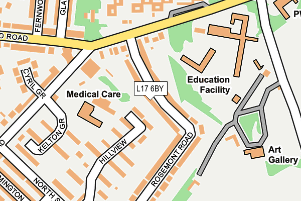 L17 6BY map - OS OpenMap – Local (Ordnance Survey)