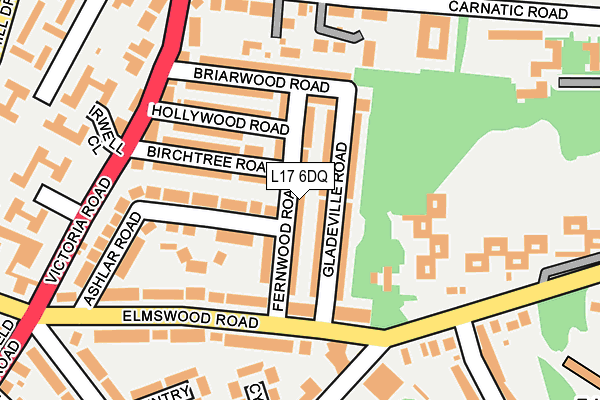 L17 6DQ map - OS OpenMap – Local (Ordnance Survey) L17 6DQ map - OS OpenMap – Local (Ordnance Survey)