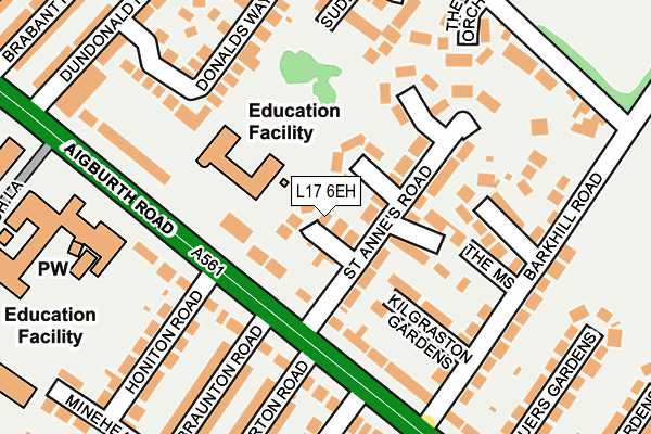 L17 6EH map - OS OpenMap – Local (Ordnance Survey) L17 6EH map - OS OpenMap – Local (Ordnance Survey)