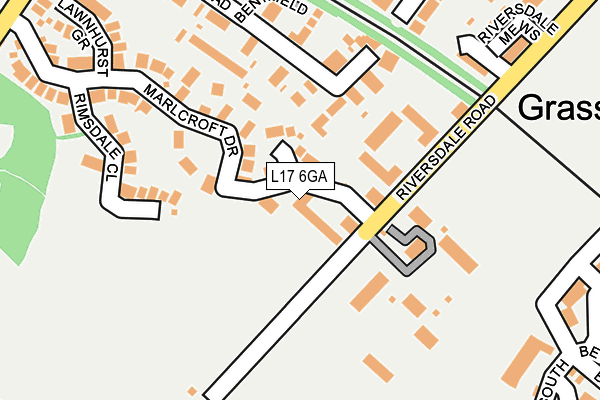 L17 6GA map - OS OpenMap – Local (Ordnance Survey) L17 6GA map - OS OpenMap – Local (Ordnance Survey)