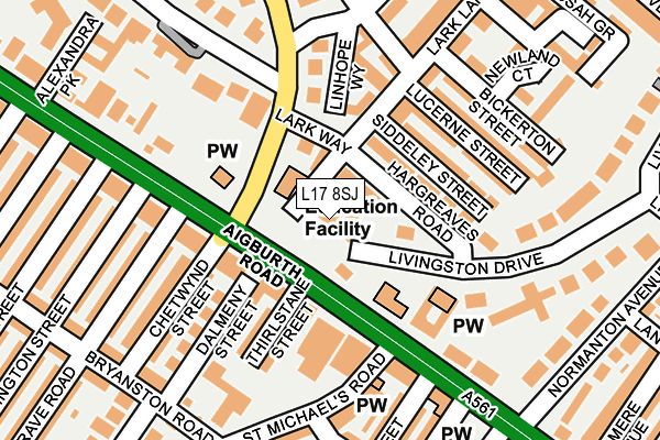 L17 8SJ map - OS OpenMap – Local (Ordnance Survey) L17 8SJ map - OS OpenMap – Local (Ordnance Survey)