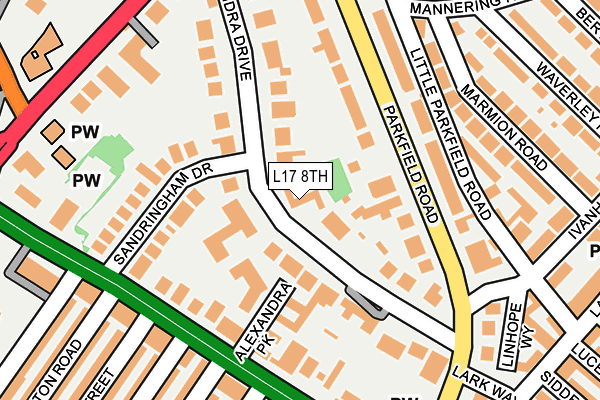L17 8TH map - OS OpenMap – Local (Ordnance Survey) L17 8TH map - OS OpenMap – Local (Ordnance Survey)