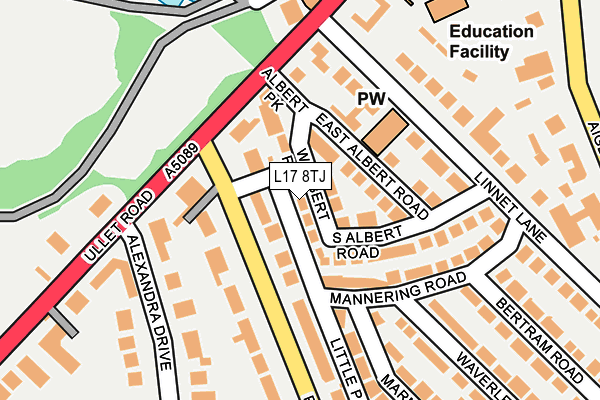 L17 8TJ map - OS OpenMap – Local (Ordnance Survey) L17 8TJ map - OS OpenMap – Local (Ordnance Survey)