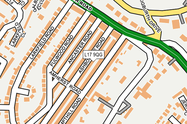 L17 9QG map - OS OpenMap – Local (Ordnance Survey) L17 9QG map - OS OpenMap – Local (Ordnance Survey)