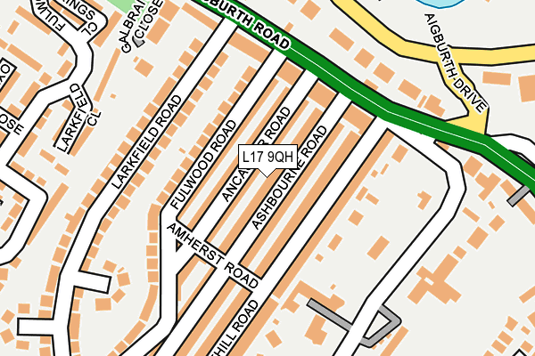 L17 9QH map - OS OpenMap – Local (Ordnance Survey) L17 9QH map - OS OpenMap – Local (Ordnance Survey)