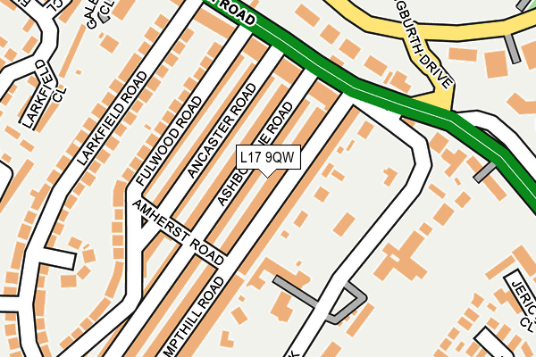 L17 9QW map - OS OpenMap – Local (Ordnance Survey) L17 9QW map - OS OpenMap – Local (Ordnance Survey)