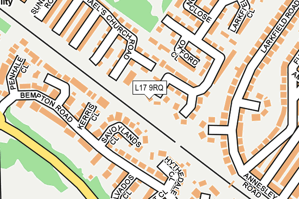 L17 9RQ map - OS OpenMap – Local (Ordnance Survey) L17 9RQ map - OS OpenMap – Local (Ordnance Survey)