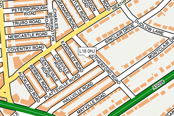 L18 0HJ map - OS OpenMap – Local (Ordnance Survey) L18 0HJ map - OS OpenMap – Local (Ordnance Survey)