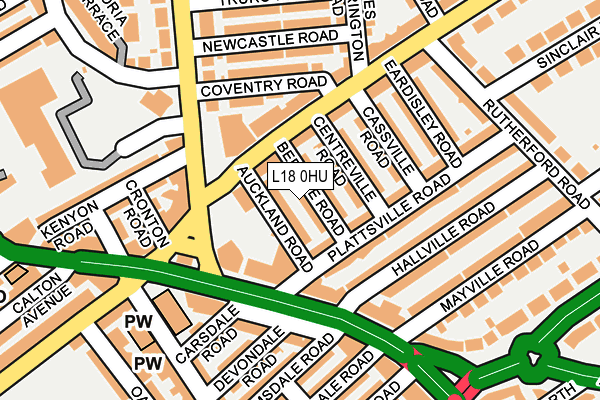 L18 0HU map - OS OpenMap – Local (Ordnance Survey) L18 0HU map - OS OpenMap – Local (Ordnance Survey)