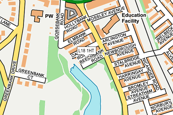 L18 1HT map - OS OpenMap – Local (Ordnance Survey) L18 1HT map - OS OpenMap – Local (Ordnance Survey)