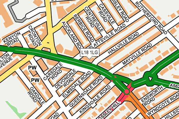 L18 1LG map - OS OpenMap – Local (Ordnance Survey) L18 1LG map - OS OpenMap – Local (Ordnance Survey)
