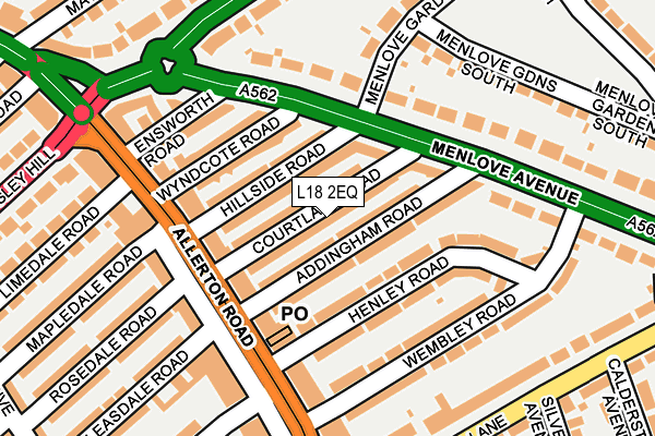 L18 2EQ map - OS OpenMap – Local (Ordnance Survey) L18 2EQ map - OS OpenMap – Local (Ordnance Survey)