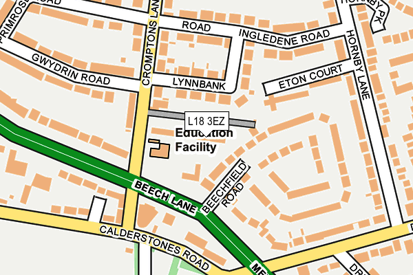L18 3EZ map - OS OpenMap – Local (Ordnance Survey) L18 3EZ map - OS OpenMap – Local (Ordnance Survey)