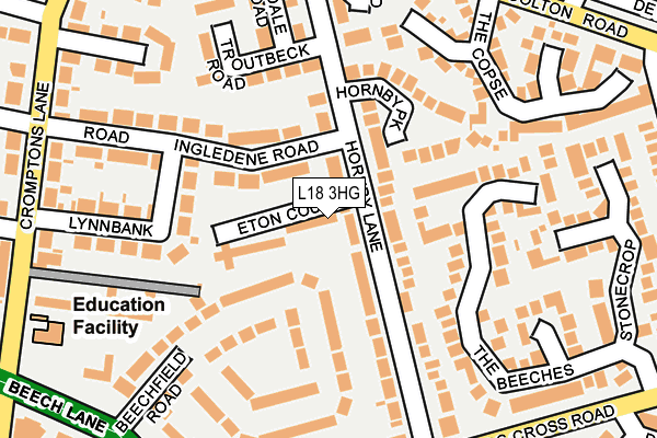 L18 3HG map - OS OpenMap – Local (Ordnance Survey) L18 3HG map - OS OpenMap – Local (Ordnance Survey)