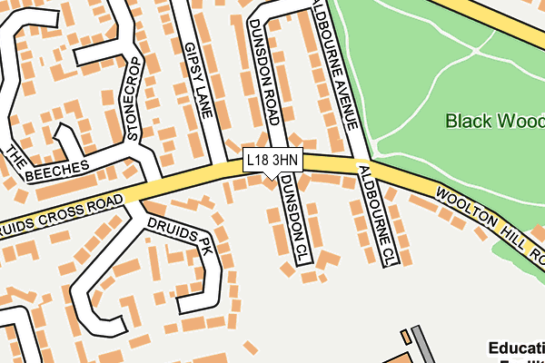 L18 3HN map - OS OpenMap – Local (Ordnance Survey) L18 3HN map - OS OpenMap – Local (Ordnance Survey)