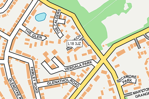 L18 3JZ map - OS OpenMap – Local (Ordnance Survey) L18 3JZ map - OS OpenMap – Local (Ordnance Survey)