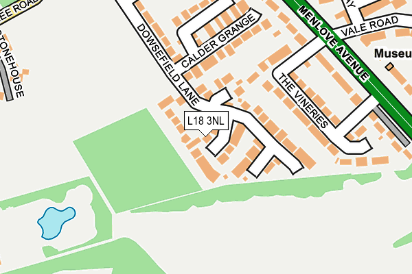 L18 3NL map - OS OpenMap – Local (Ordnance Survey) L18 3NL map - OS OpenMap – Local (Ordnance Survey)