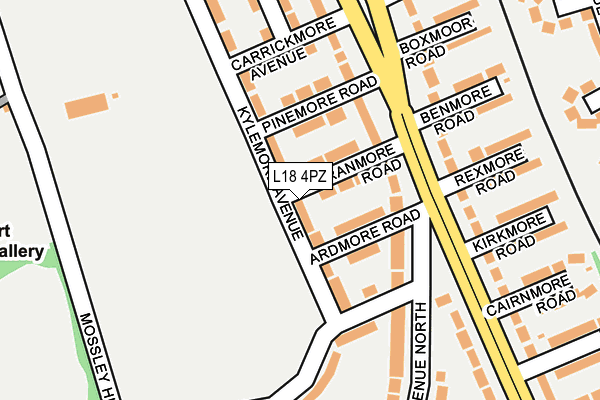 L18 4PZ map - OS OpenMap – Local (Ordnance Survey) L18 4PZ map - OS OpenMap – Local (Ordnance Survey)