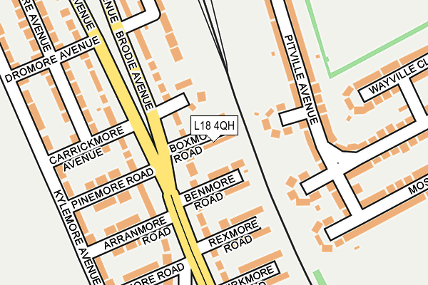 L18 4QH map - OS OpenMap – Local (Ordnance Survey) L18 4QH map - OS OpenMap – Local (Ordnance Survey)