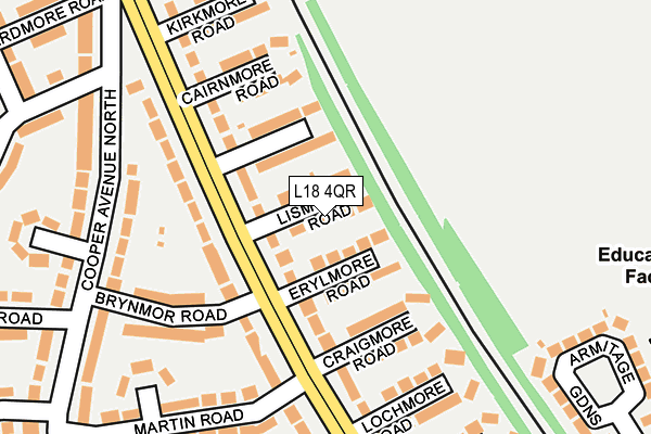 L18 4QR map - OS OpenMap – Local (Ordnance Survey) L18 4QR map - OS OpenMap – Local (Ordnance Survey)