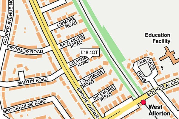 L18 4QT map - OS OpenMap – Local (Ordnance Survey) L18 4QT map - OS OpenMap – Local (Ordnance Survey)