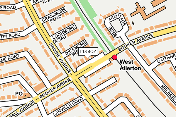 L18 4QZ map - OS OpenMap – Local (Ordnance Survey) L18 4QZ map - OS OpenMap – Local (Ordnance Survey)
