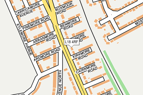 L18 4RF map - OS OpenMap – Local (Ordnance Survey) L18 4RF map - OS OpenMap – Local (Ordnance Survey)