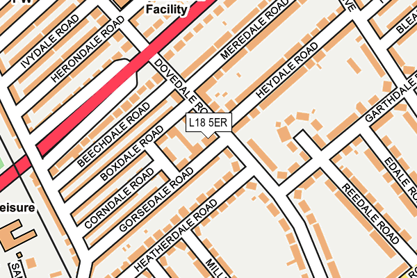 L18 5ER map - OS OpenMap – Local (Ordnance Survey) L18 5ER map - OS OpenMap – Local (Ordnance Survey)