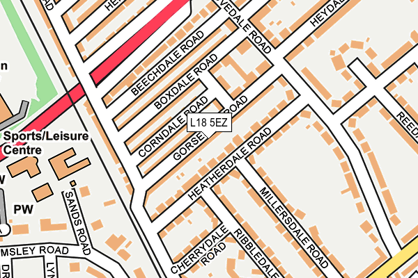 L18 5EZ map - OS OpenMap – Local (Ordnance Survey) L18 5EZ map - OS OpenMap – Local (Ordnance Survey)