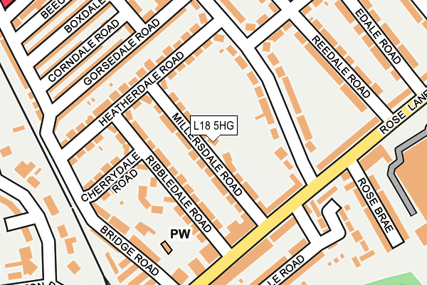 L18 5HG map - OS OpenMap – Local (Ordnance Survey) L18 5HG map - OS OpenMap – Local (Ordnance Survey)