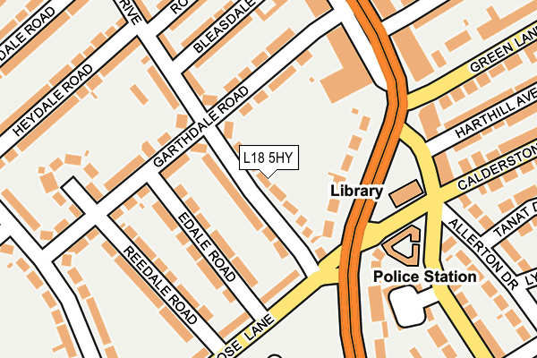 L18 5HY map - OS OpenMap – Local (Ordnance Survey) L18 5HY map - OS OpenMap – Local (Ordnance Survey)