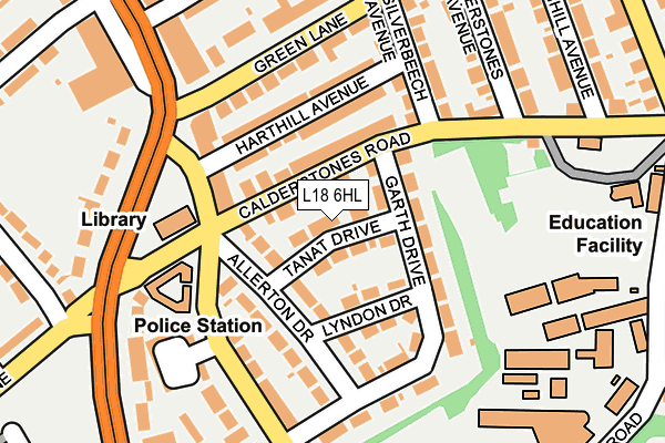 L18 6HL map - OS OpenMap – Local (Ordnance Survey) L18 6HL map - OS OpenMap – Local (Ordnance Survey)