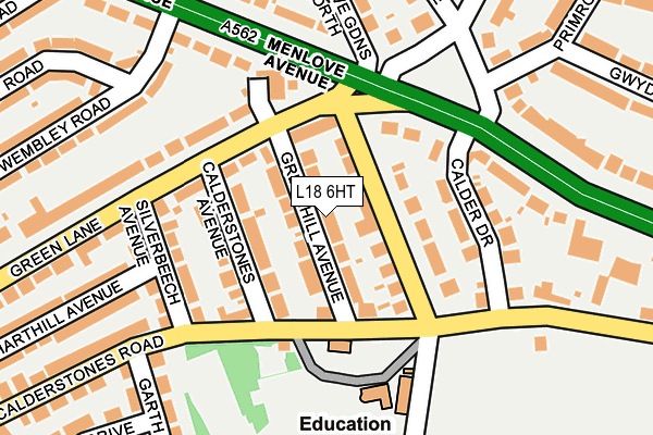 L18 6HT map - OS OpenMap – Local (Ordnance Survey) L18 6HT map - OS OpenMap – Local (Ordnance Survey)