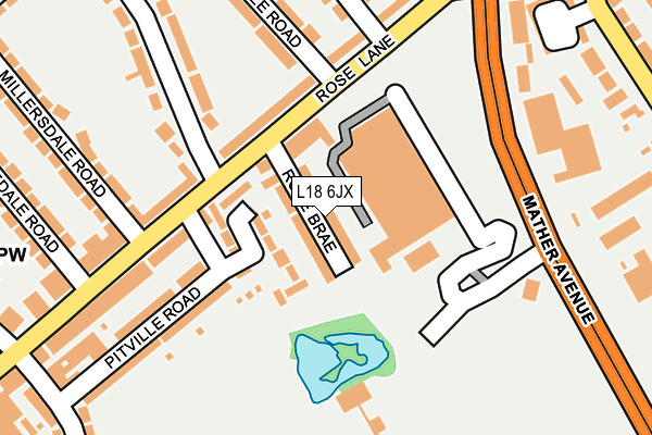 L18 6JX map - OS OpenMap – Local (Ordnance Survey) L18 6JX map - OS OpenMap – Local (Ordnance Survey)