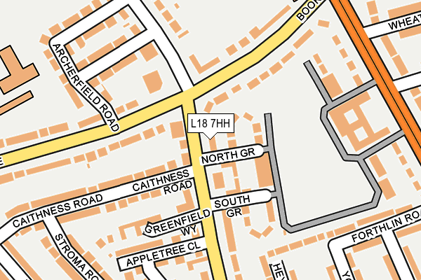 L18 7HH map - OS OpenMap – Local (Ordnance Survey) L18 7HH map - OS OpenMap – Local (Ordnance Survey)