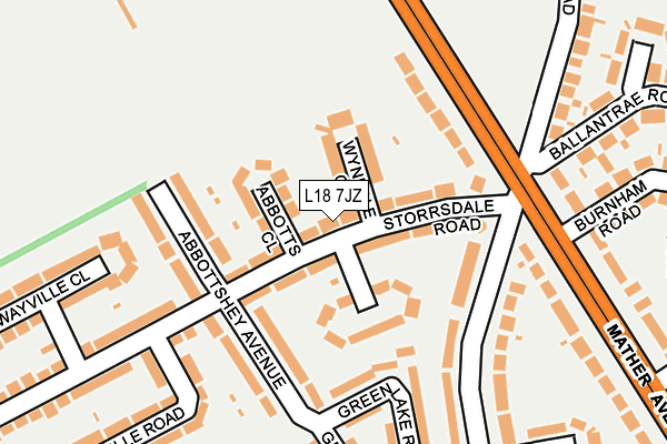 L18 7JZ map - OS OpenMap – Local (Ordnance Survey) L18 7JZ map - OS OpenMap – Local (Ordnance Survey)