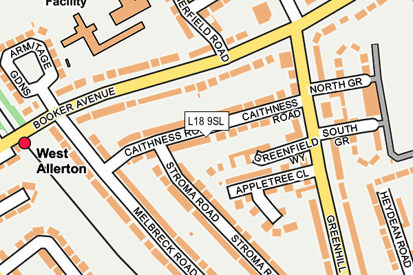 L18 9SL map - OS OpenMap – Local (Ordnance Survey) L18 9SL map - OS OpenMap – Local (Ordnance Survey)