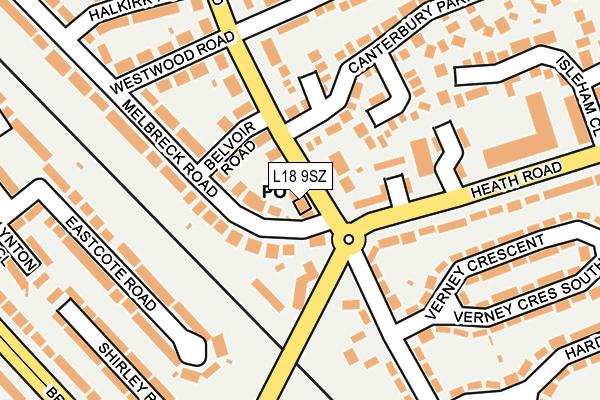 L18 9SZ map - OS OpenMap – Local (Ordnance Survey) L18 9SZ map - OS OpenMap – Local (Ordnance Survey)