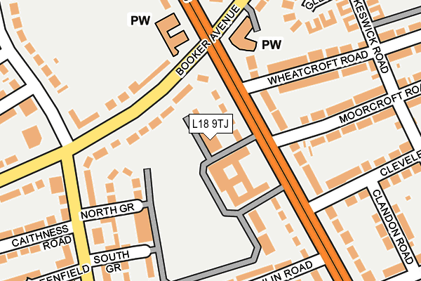 L18 9TJ map - OS OpenMap – Local (Ordnance Survey) L18 9TJ map - OS OpenMap – Local (Ordnance Survey)