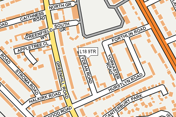 L18 9TR map - OS OpenMap – Local (Ordnance Survey) L18 9TR map - OS OpenMap – Local (Ordnance Survey)