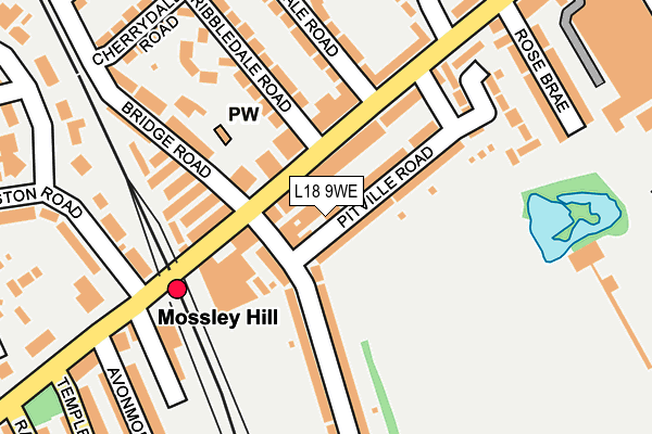 L18 9WE map - OS OpenMap – Local (Ordnance Survey) L18 9WE map - OS OpenMap – Local (Ordnance Survey)