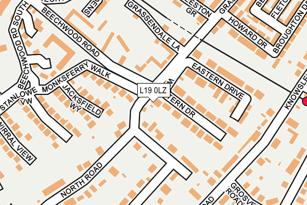 L19 0LZ map - OS OpenMap – Local (Ordnance Survey) L19 0LZ map - OS OpenMap – Local (Ordnance Survey)