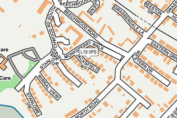 L19 0PS map - OS OpenMap – Local (Ordnance Survey) L19 0PS map - OS OpenMap – Local (Ordnance Survey)