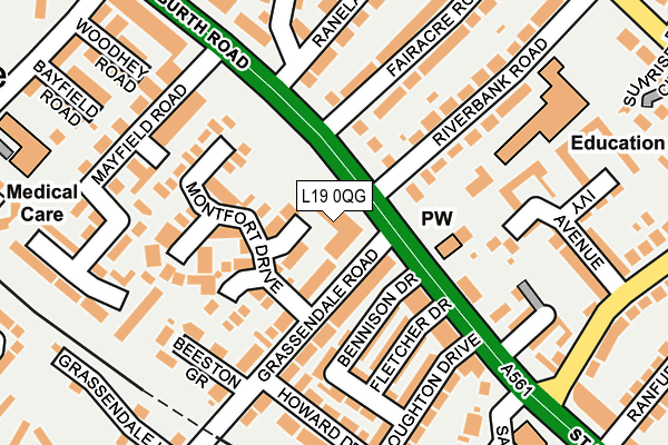 L19 0QG map - OS OpenMap – Local (Ordnance Survey) L19 0QG map - OS OpenMap – Local (Ordnance Survey)