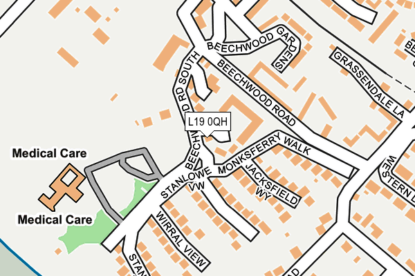 L19 0QH map - OS OpenMap – Local (Ordnance Survey) L19 0QH map - OS OpenMap – Local (Ordnance Survey)